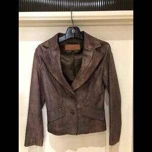 Ruggier 1969 taupe leather jacket 42